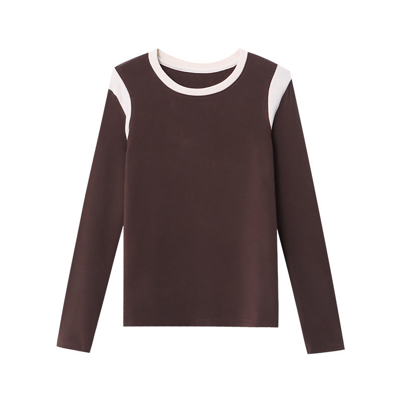 Damen lässiges Langarmshirt mit kontrastierenden Einsätzen Drune