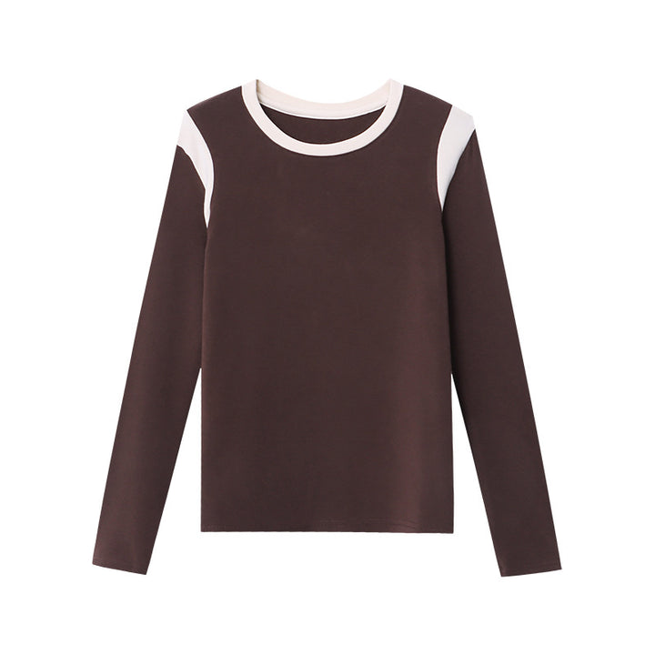 Damen lässiges Langarmshirt mit kontrastierenden Einsätzen Drune