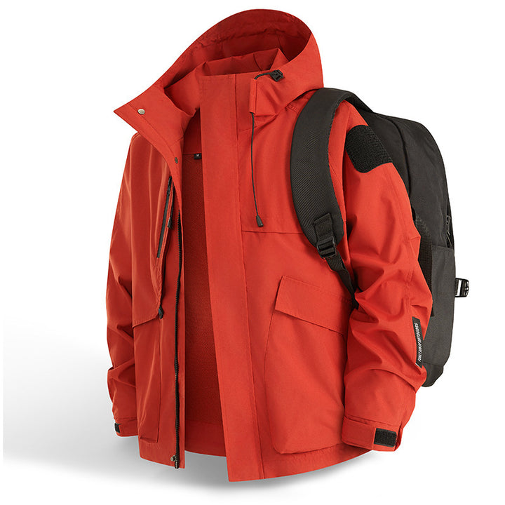 Herren Urbaner wetterabweisender Kapuzenparka mit Multifunktionstaschen und Mesh-Innenfutter Drune