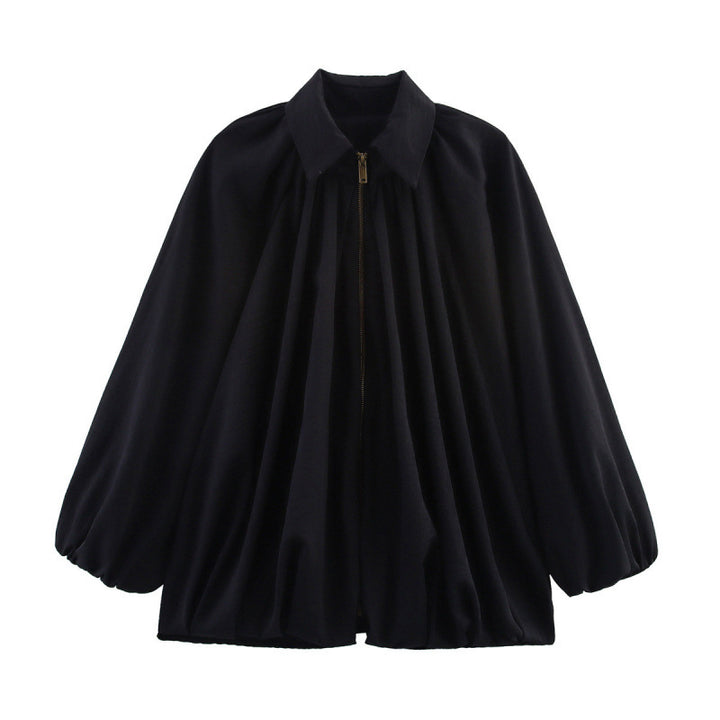 Damen Modische Bluse mit Volants und Reißverschluss Drune