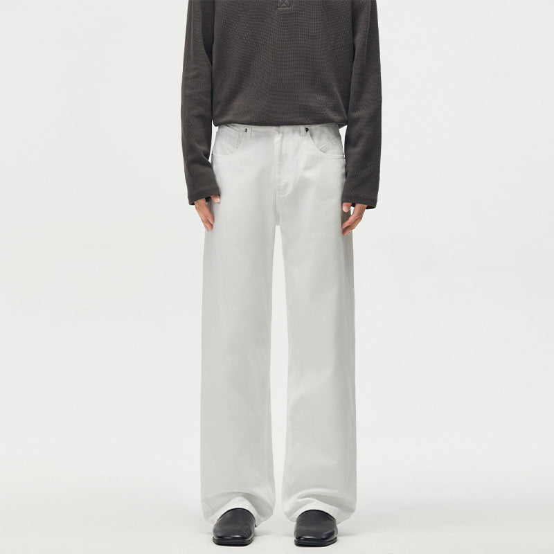 Herren Weitgeschnittene Chinohose aus Baumwoll-Twill mit tiefem Schritt Drune