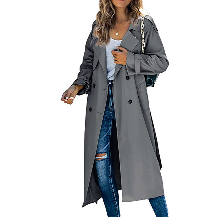 Damen Eleganter Trenchcoat im Oversize-Stil mit Taillengürtel Drune