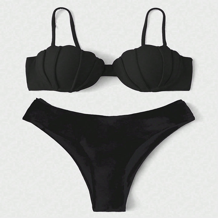 Damen Bikini-Set mit besonderer Muschelform und hohem Bund Drune