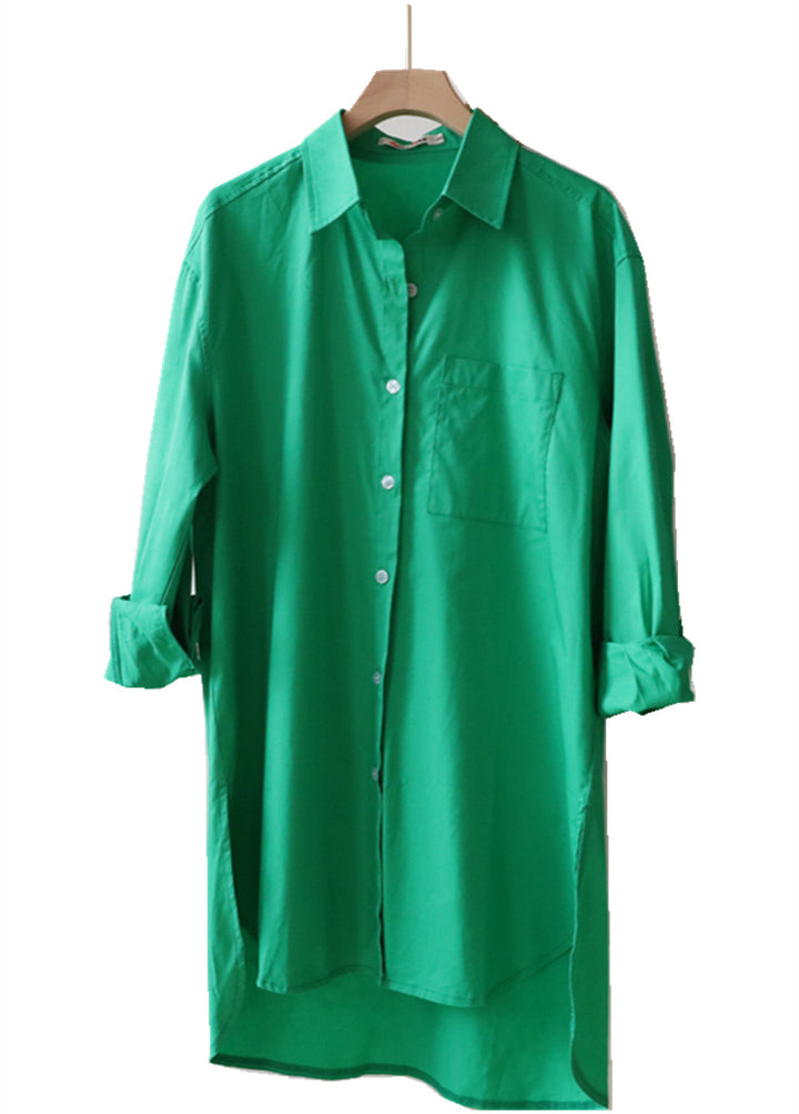 Damen Chic Knopfhemd Kleid Drune