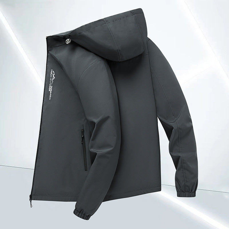 Herren winddichte Softshelljacke mit verstellbarer Kapuze, wasserabweisender Membran und sicheren Reißverschlusstaschen Drune