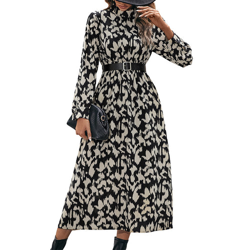 Damen Elegantes Kleid mit Taillengürtel Drune