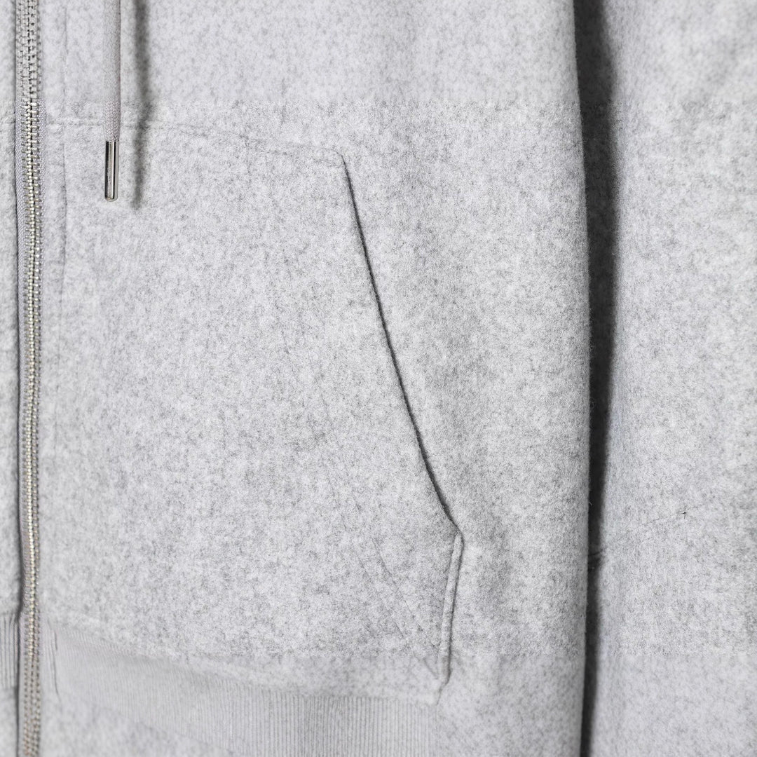 Damen Kurze Boxy-Kapuzenjacke aus Wollfleece mit Reißverschluss Drune