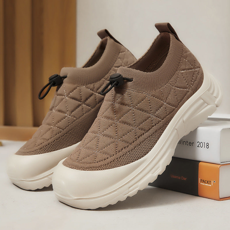 Damen nan gesteppter Slip-On Winterhalbschuh mit Quick-Lock Kordelzug, elastischem Schaft und rutschfester Profillaufsohle Drune