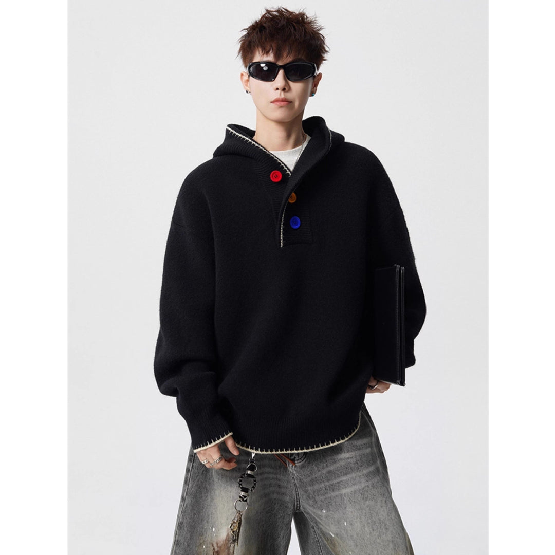Herren Modischer Oversized-Pullover mit Strickstruktur Drune