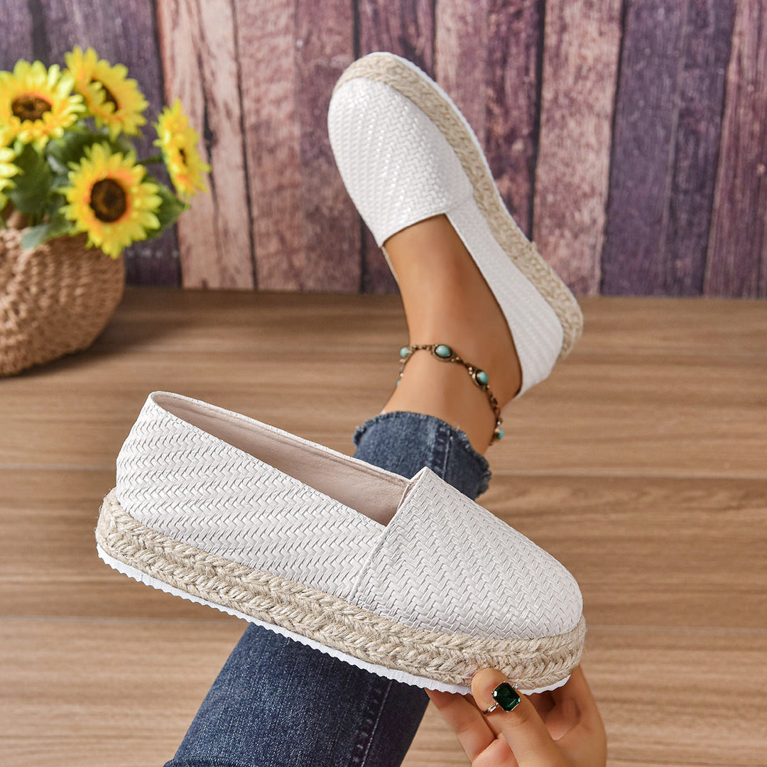 Damen Espadrilles mit flexiblem Kork-Sohle und trendiger Webstruktur Drune