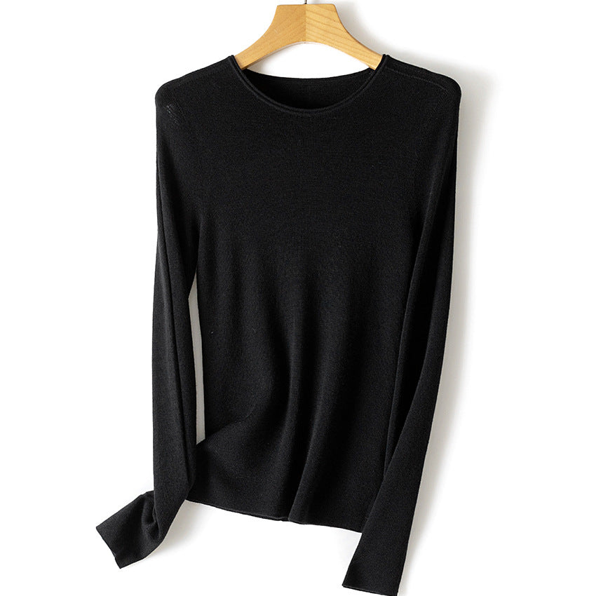 Damen Feiner Feinstrickpullover mit Rundhalsausschnitt und figurnaher Silhouette Drune