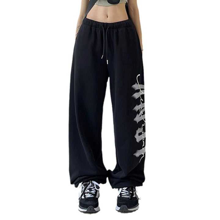 Damen Lässige Freizeithose mit modischem Schriftzug Drune