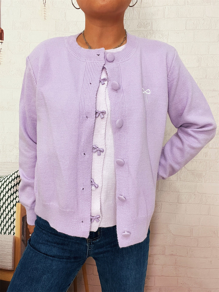 Damen Kuschelweich Strickjacke mit schönen Knöpfen und raffinierten Details Drune