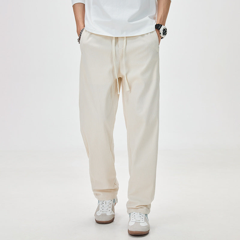 Herren Cordhose mit Kordelzug und geradem Bein Drune