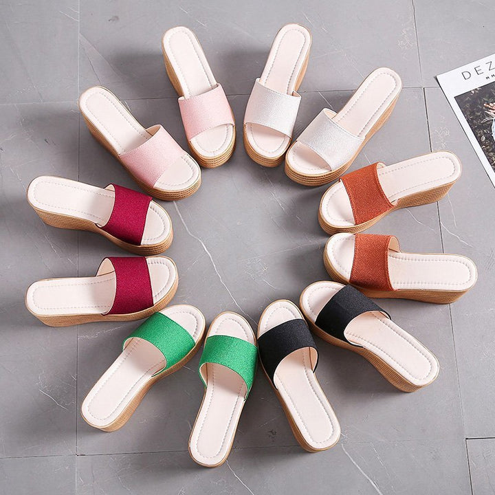 Damen Wedge-Pantoletten mit bequemem Riemendesign und rutschfester Sohle Drune