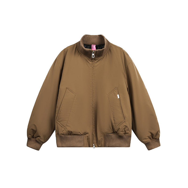 Unisex Boxy Bomberjacke im Oversize-Stil mit Rippbündchen und Zwei-Wege-Reißverschluss Drune