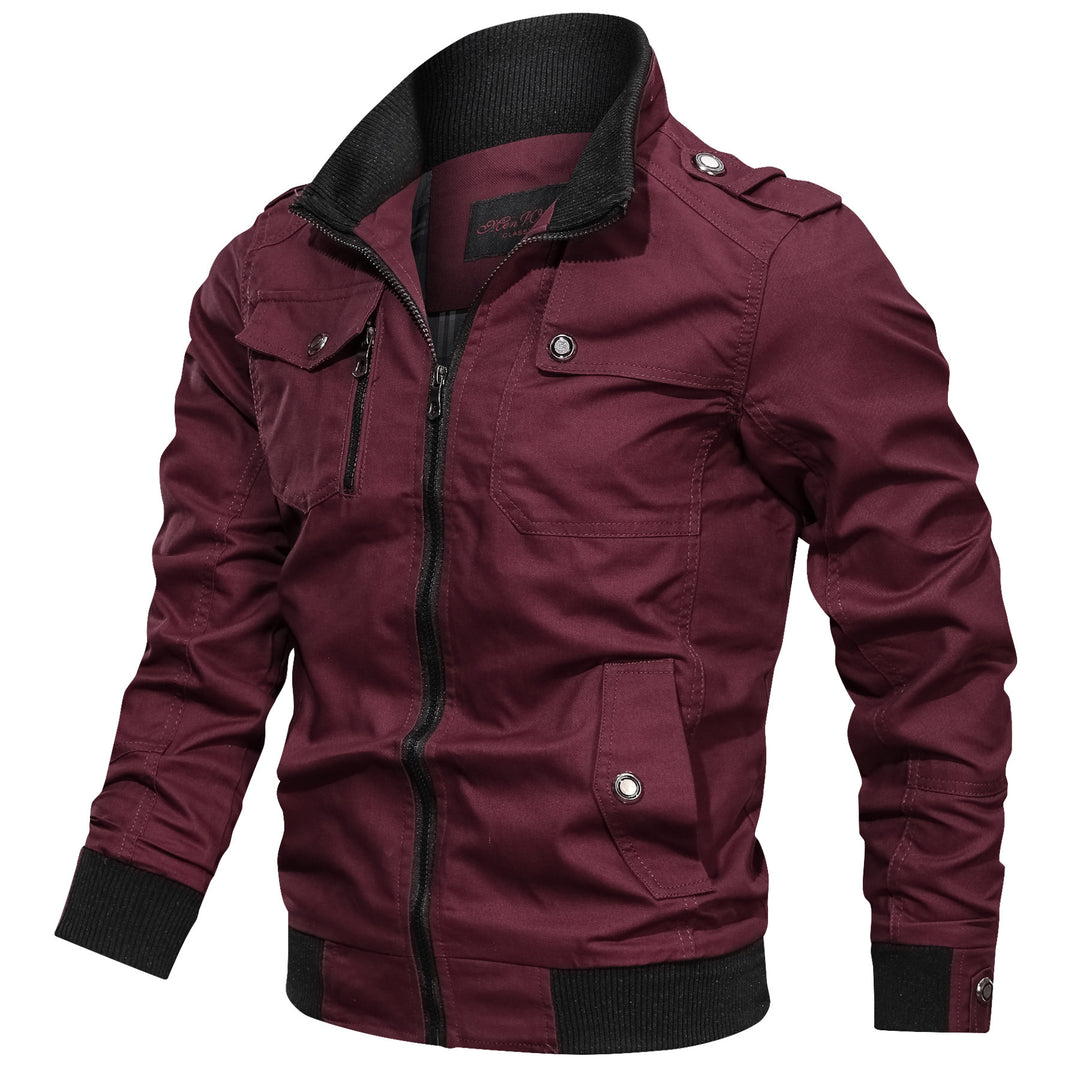 Herren Utility-Fieldblouson aus Canvas mit Rippkragen und Pattentaschen Drune