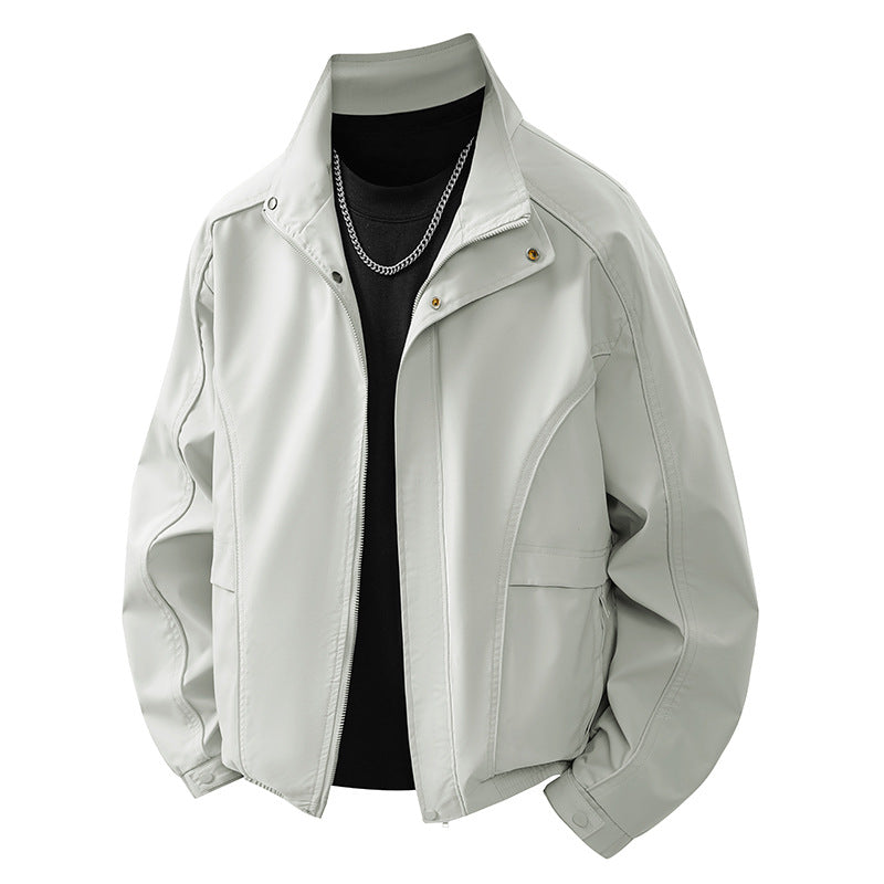Herren leichter Übergangsblouson mit ergonomischen Schnittlinien, Stehkragen und verdecktem Reißverschluss Drune