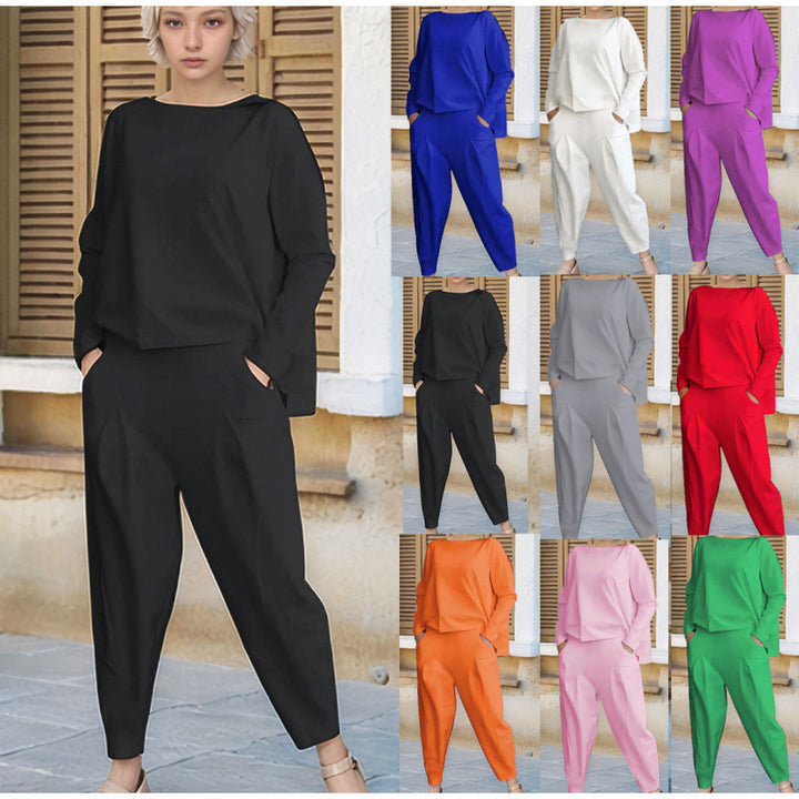 Damen Sportliches Sweat-Outfit mit elastischem Bund und geräumigen Taschen Drune