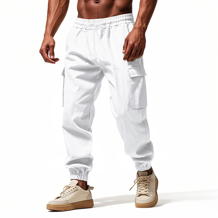 Herren Utility-Cargo-Jogger mit elastischem Bund, Kordelzug und großem Seitentaschen‑Panel Drune