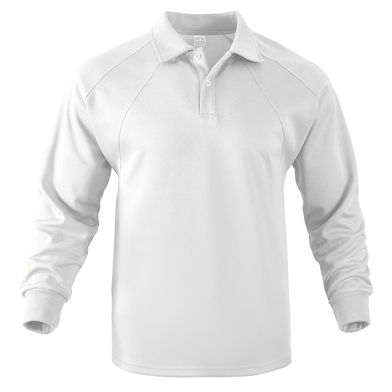 Herren Polo-Sweatshirt mit Raglanärmeln, Halbknopfleiste und Rippbündchen Drune