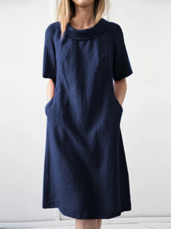 Damen Leichten Sommerkleid aus Leinen Drune