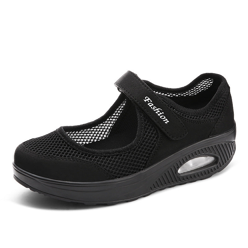 Damen Sportliche Mary-Jane Wedgesneaker mit Luftpolster und atmungsaktivem Mesh Drune