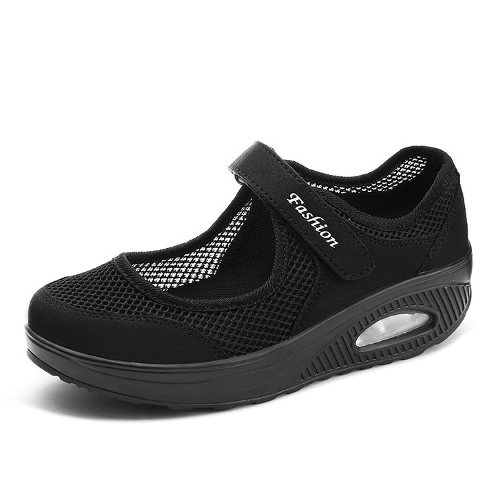 Damen Sportliche Mary-Jane Wedgesneaker mit Luftpolster und atmungsaktivem Mesh Drune