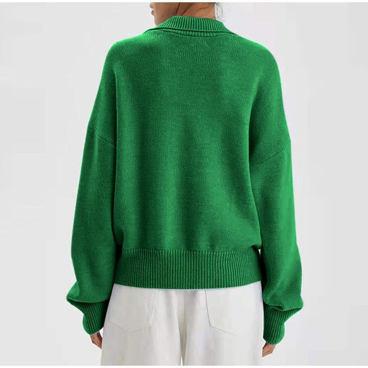 Damen feiner Strickpullover mit strukturiertem Gewebe Drune