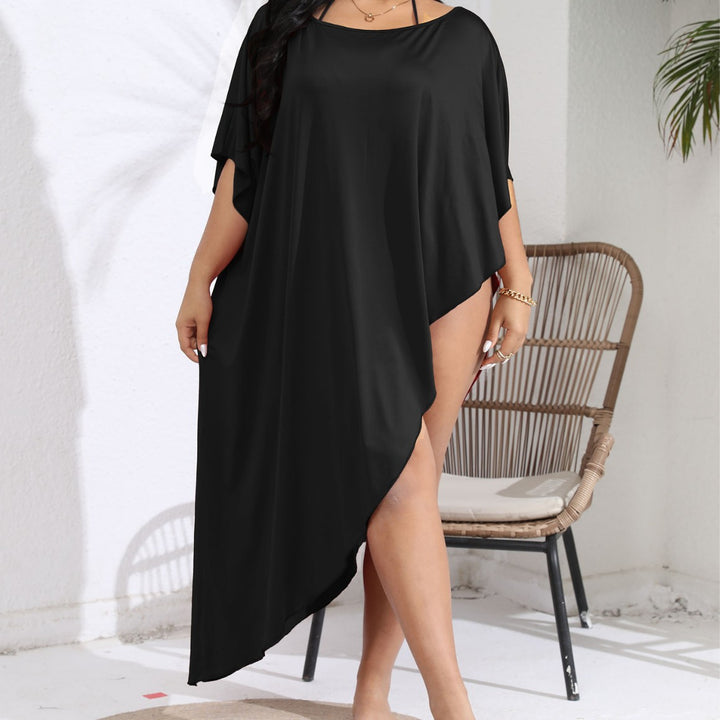 Damen luftiger Strandüberwurf mit elegantem asymmetrischen Schnitt Drune
