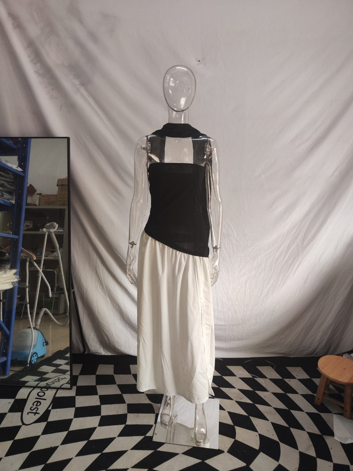 Damen Maxikleid mit schulterfreiem Design und dekorativem Wickelausschnitt Drune