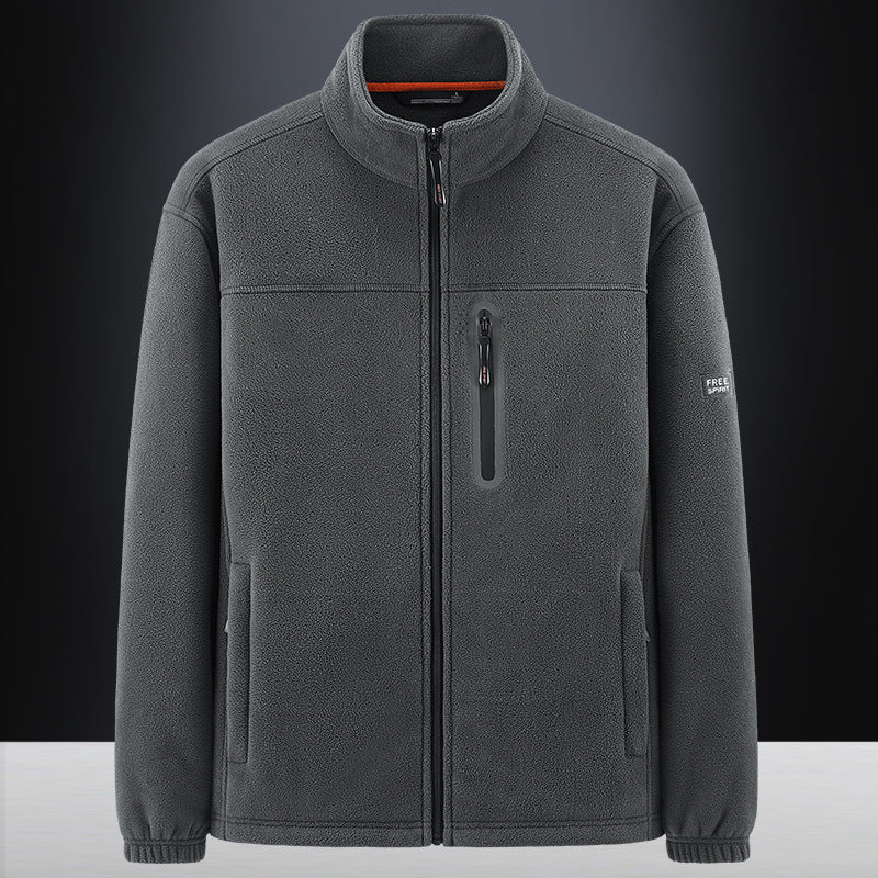 Herren Weiche Fleecejacke mit hohem Kragen Drune