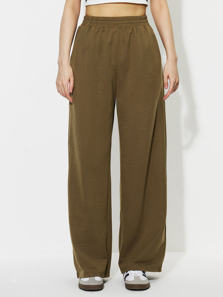 Damen weite Freizeithose aus leichtem Material mit elastischem Bund Drune