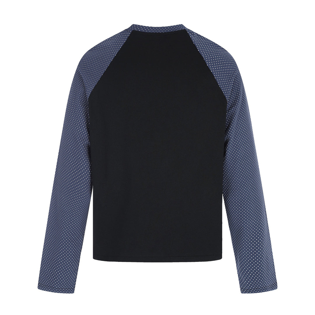 Damen Langarmshirt mit Raglanärmeln, dekorativem Schleifen-Print und weichem Baumwollmix Drune