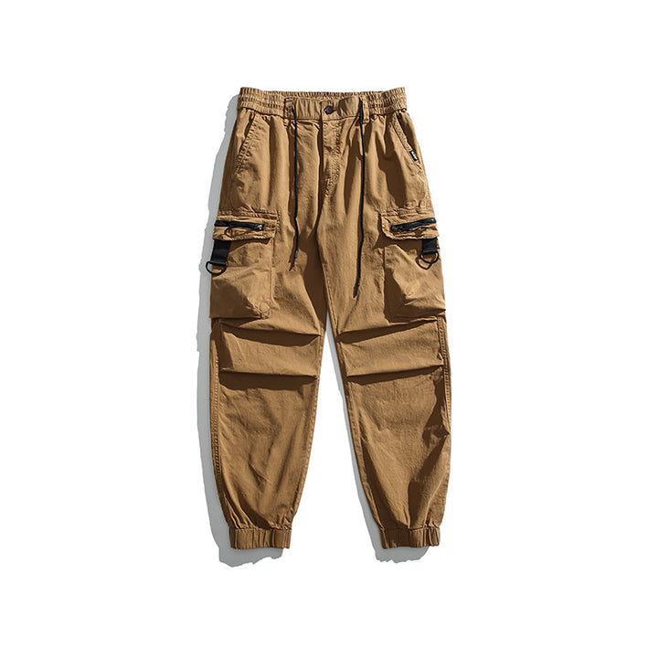 Herren Multifunktionale Cargo-Jogginghose mit D-Ringen, Reißverschluss‑Klappen und elastischen Bündchen Drune