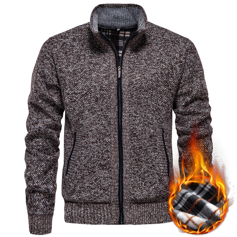 Herren Strickjacke mit hohem Kragen und praktischem Reißverschluss Drune