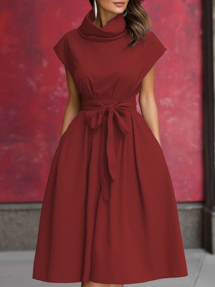 Damen Kleid mit schicker, geraffter Kapuze und praktischen Taschen Drune