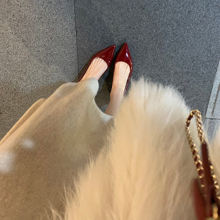 Damen elegante spitze Ballerinas aus hochwertigem Leder Drune