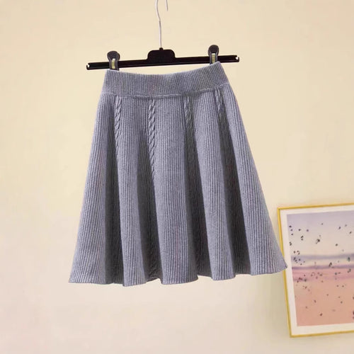 Damen Wadenlanger Strickrock mit Zopfmuster Drune