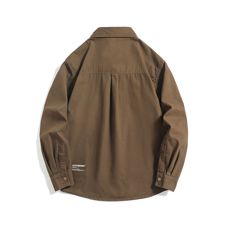 Herren Overshirt-Jacke im Workwear-Stil mit aufgesetzten Brusttaschen und Druckknopfverschluss Drune