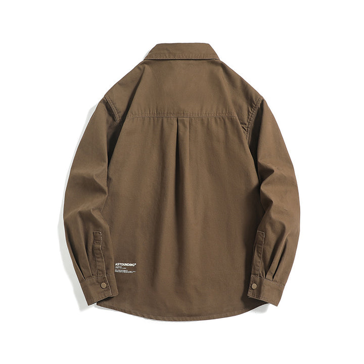 Herren Overshirt-Jacke im Workwear-Stil mit aufgesetzten Brusttaschen und Druckknopfverschluss Drune