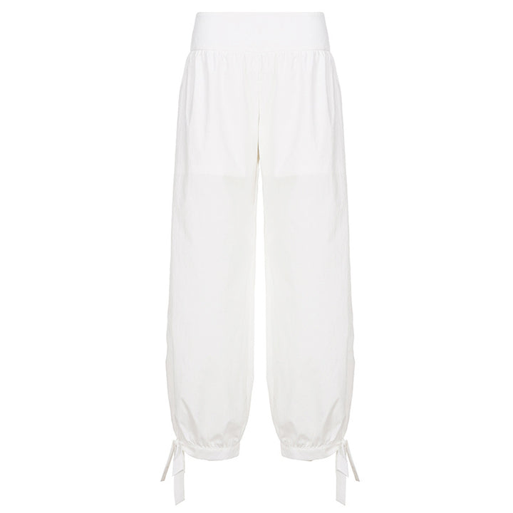 Damen luftige Culotte-Hosen mit Bindebändern Drune