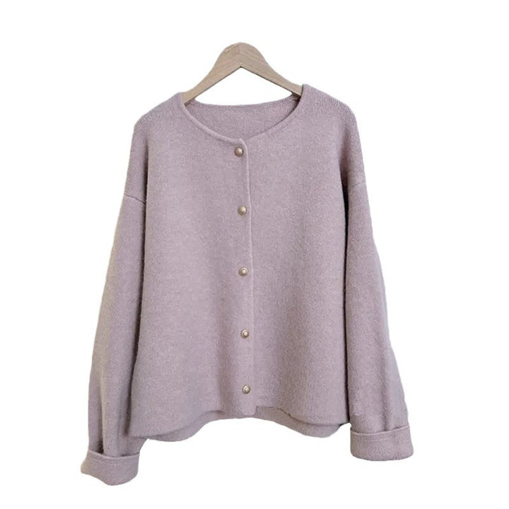 Damen Grobstrickjacke mit eleganter Knopfleiste und lässigem Schnitt Drune