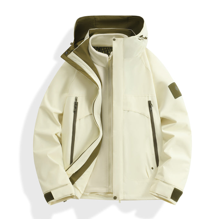 Damen wasserdichter modularer Parka mit abnehmbarer Fleece-Innenjacke und technischer Kapuze Drune