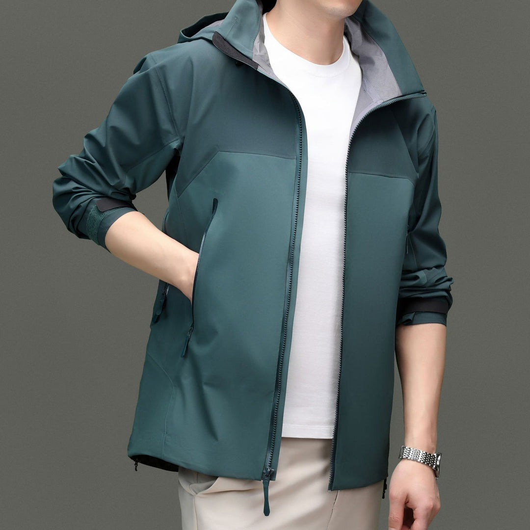 Herren Funktionsjacke mit innovativer wasserdichter Technologie und verstellbarem Kapuzendesign Drune