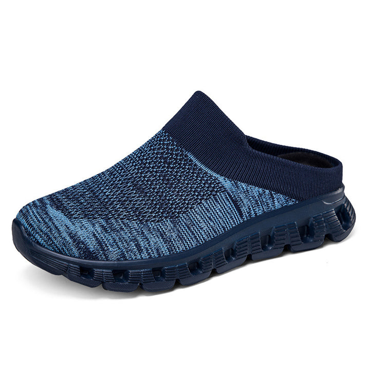 Unisex nan leichter Reiseschlupf-Mule mit gelochter Luftkammer-Sohle und sockenähnlichem Strickschaft Drune