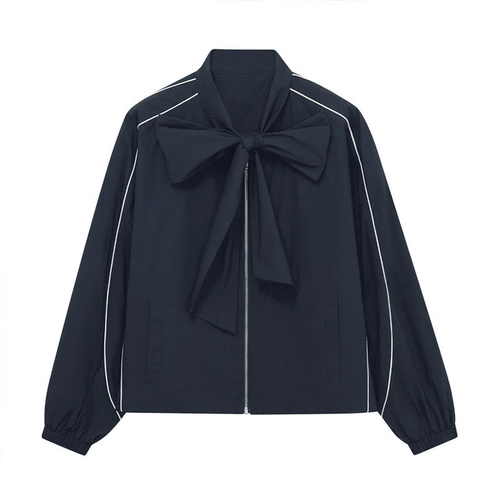 Damen Modische Jacke mit Schleife Drune