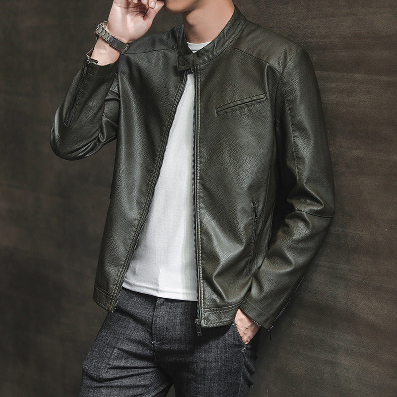 Herren Moderne Kunstlederjacke Drune