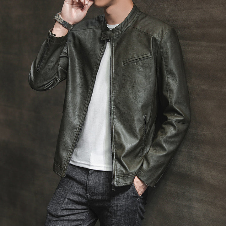 Herren Moderne Kunstlederjacke Drune