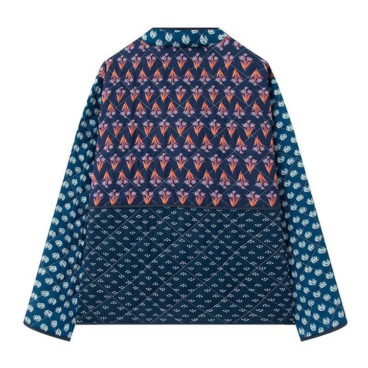 Damen Patchwork Steppjacke mit aufwendigen Mustern und praktischen Taschen Drune